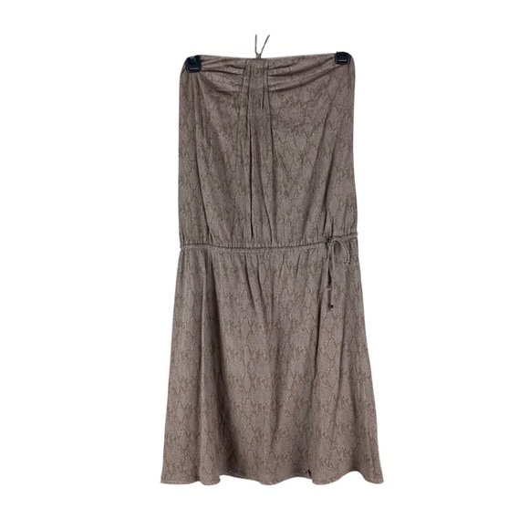 Zadig & Voltaire TU Strapless Mini Dress Boho Chic Taupe Beige Lace Print - Picture 1 of 8